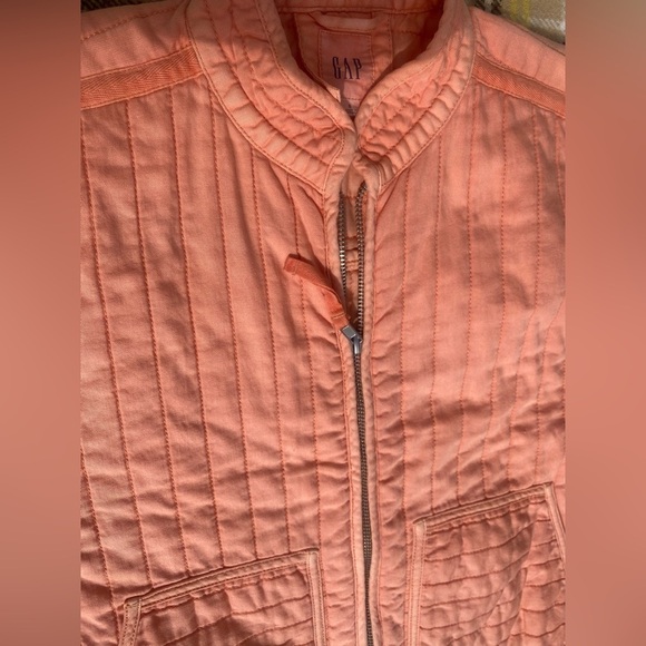 Gap Orange Quilted Cotton Dyed Bomber Style Jacket - Picture 2 of 5